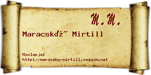Maracskó Mirtill névjegykártya